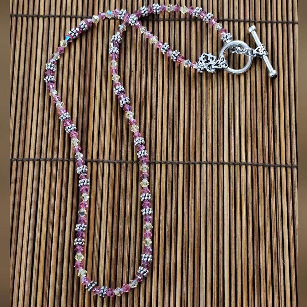 925 Silver Elyse Ryan Crystal Necklace (Vintage)
